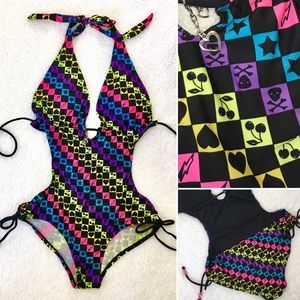 💜💛💖 Hot Neon Graphic One Piece Suit 💖💛💙